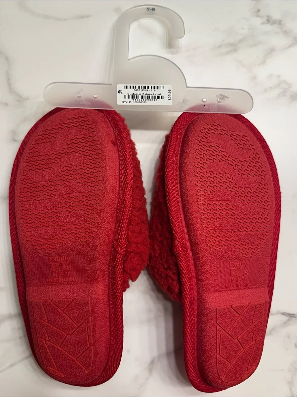 Holiday Slip-On Fuzzy Slippers - NWT